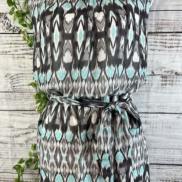 Robbie Bee Dress size 8 Blue Gray Sheer Straight Above Knee Wedding Guest Dinner - Picture 7 of 16